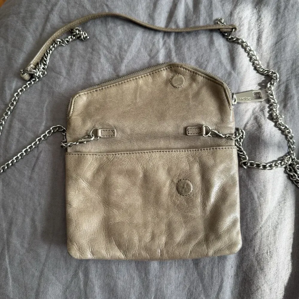 Hobo Leather Clutch Crossbody Fits iPhone 16 Gray Brown Boho Western Minimalist‎